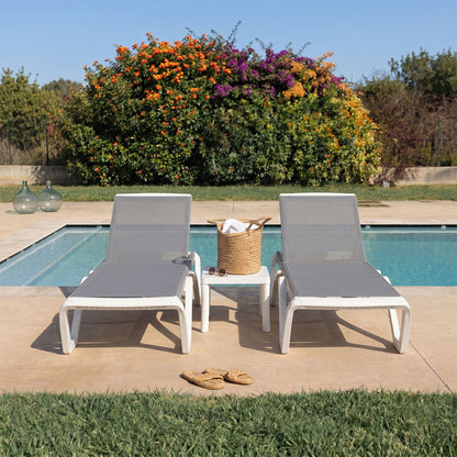 COSTA SUNBEDS + SIDE TABLE SET