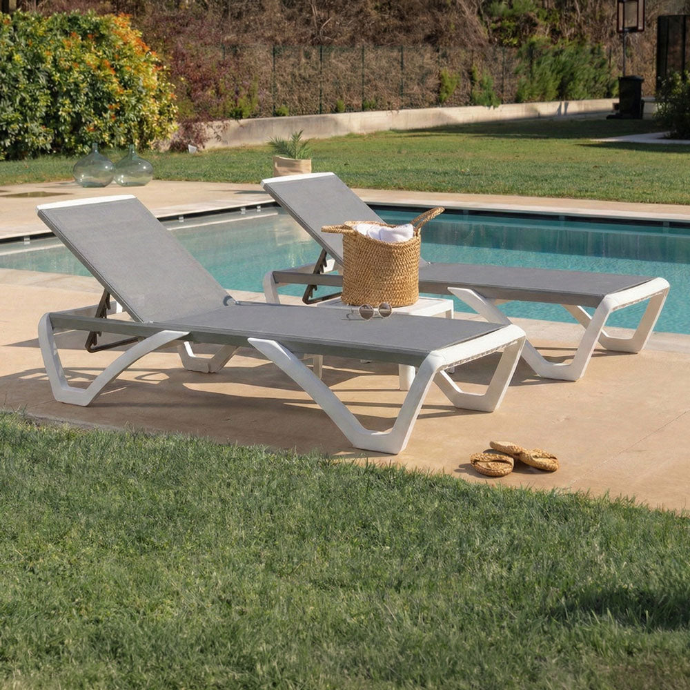 COSTA SUNBEDS + SIDE TABLE SET